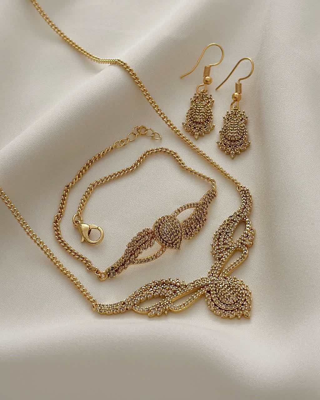 سرویس جواهری طلایی SHEEN کد 2435 - خرید آنلاین از گالری آداس